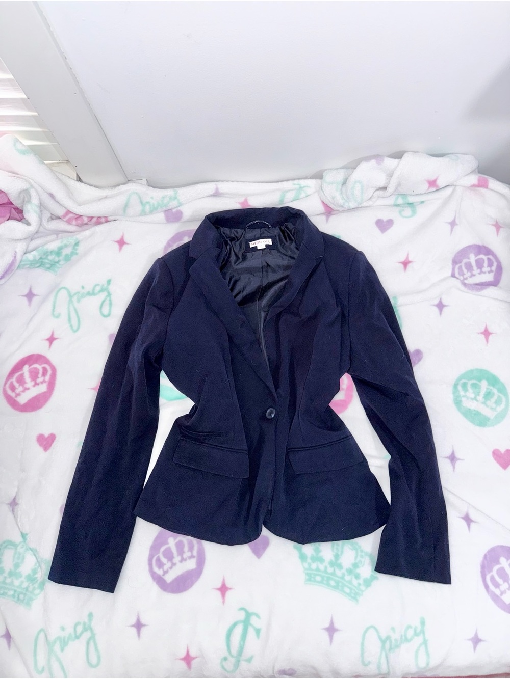 Merona Plus Size Navy Blue Single-Button Career Blazer - Size 18